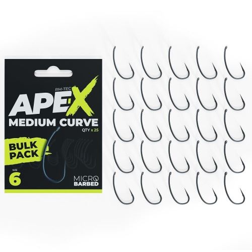 RidgeMonkey Háčiky Ape-X Medium Curve Barbed Bulk Pack 25 ks