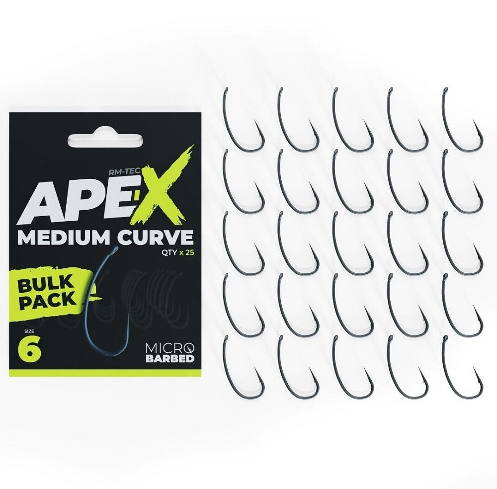 Ridgemonkey háčiky ape-x medium curve barbed bulk pack 25 ks - 6