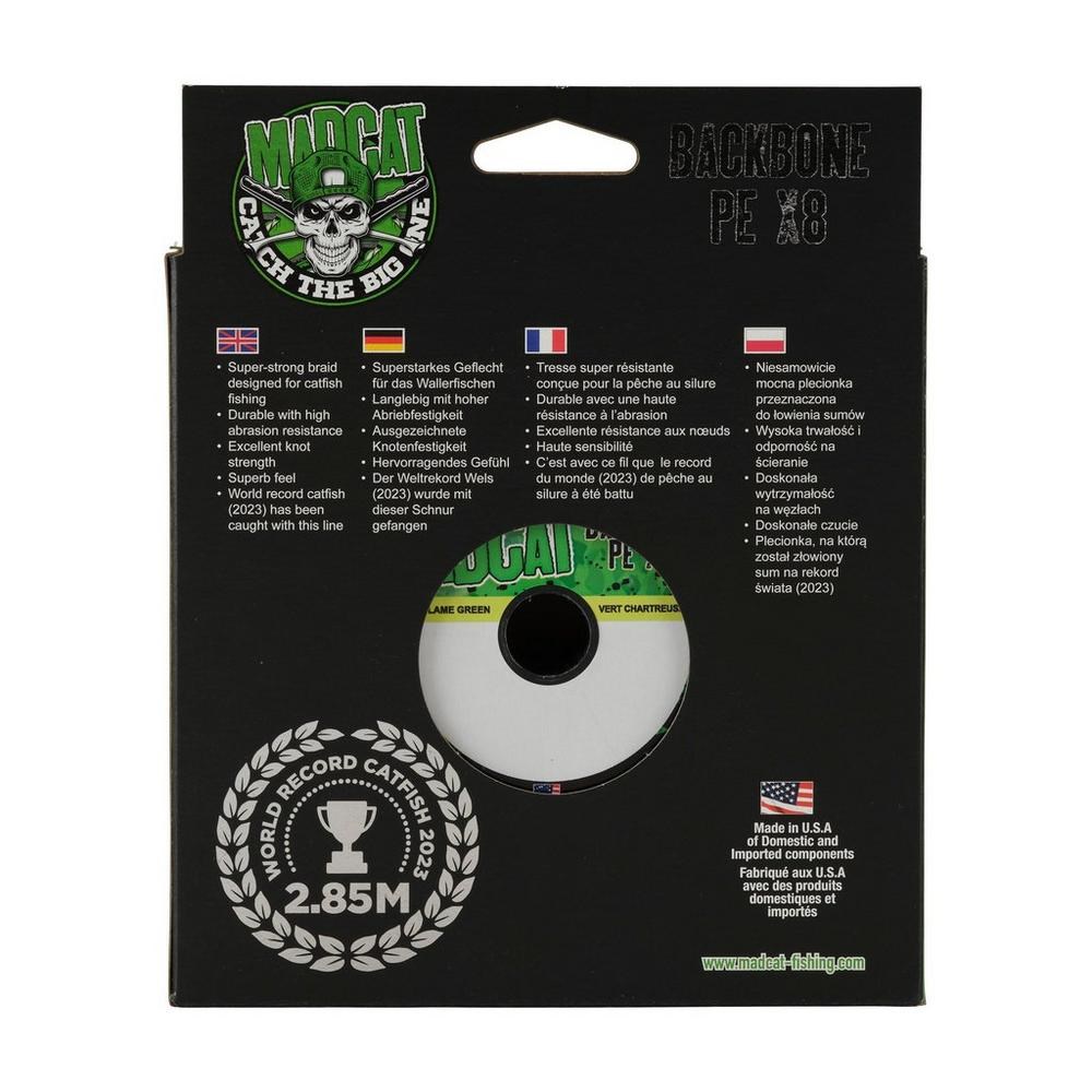 Madcat Splietaná Sumcová Šnúra Backbone PE X8 300 m - 0,40 mm 40,9 kg (4)