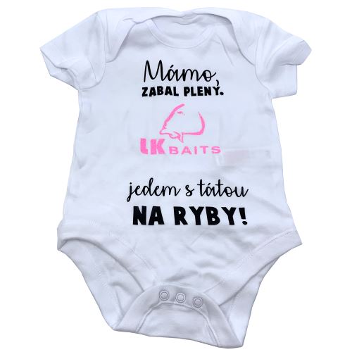 LK Baits Body Krátky Rukáv Mama Zabal Plienky Ružový Nápis