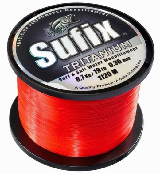 Sufix vlasec tritanium neon orange - priemer 0,30 mm / nosnosť 6,3 kg / návin 1365 m