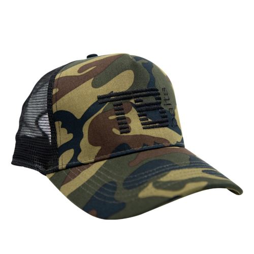 TB Baits Šiltovka Black Camo Trucker Cap