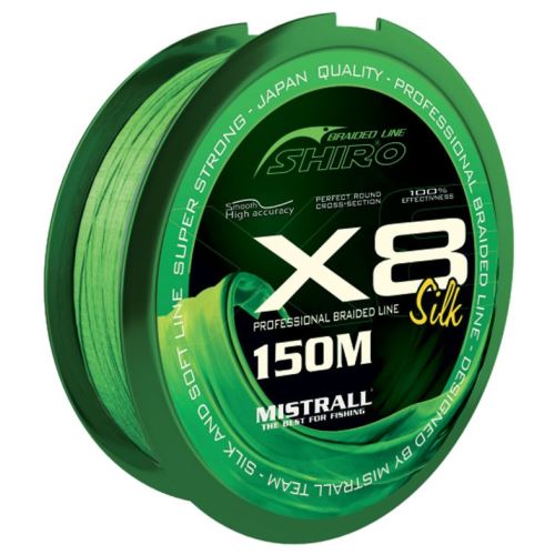 Mistrall Pletená Šnúra Shiro Silk X8 Zelená 150 m