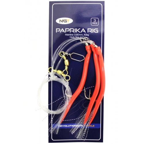 NGT Morský Nadväzec Paprika Červená Rig 160 cm 0,90 mm 3 ks