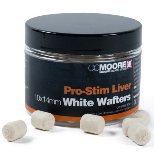 CC Moore Vyvážené Boilie Dumbels Wafters Pro-Stim Liver White 10x15 mm