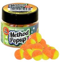 Benzar Mix Plávajúce Boilies Pop Up Bicolor Method 7 mm- Čokoláda-Pomaranč