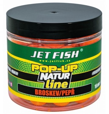 Jet fish plávajúce boilie pop-up natur line broskyňa korenie - 60 g 16 mm