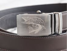 Kožený Spoločenský Opasok Hnedý Šťuka