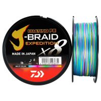Daiwa Splietaná šnúra J-Braid Expedition Multicolor 300 m - 0,24 mm 22,4 kg