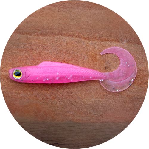 RedBass Gumová Nástraha Twister Kixter Pink G Glow UV - XS 45 mm