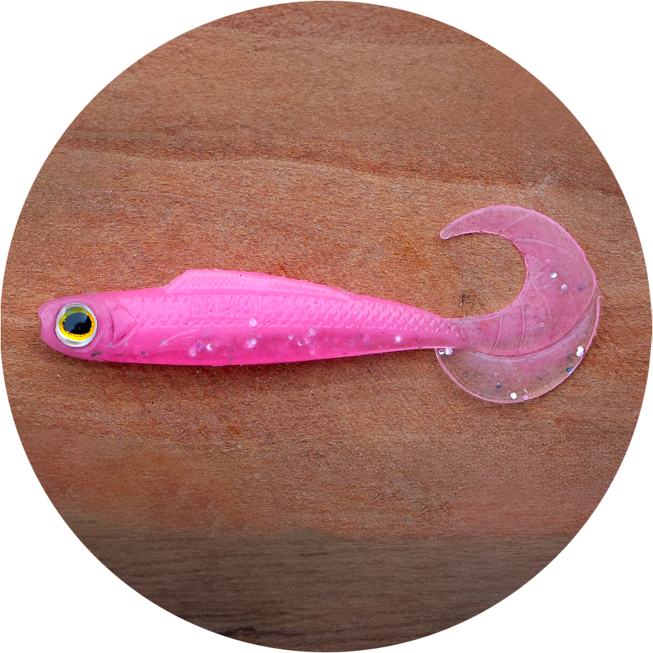 Redbass gumová nástraha twister kixter pink g glow uv - xs 45 mm
