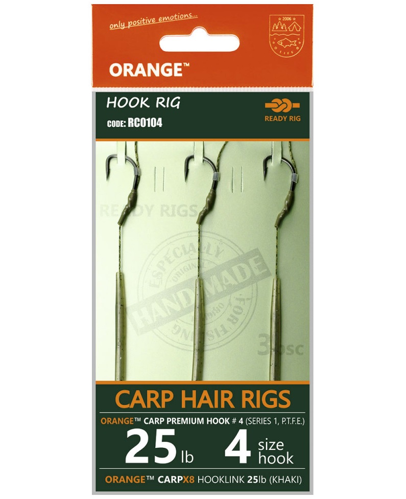 Life orange nadväzce carp hair rigs s1 14 cm 3 ks - 6 20 lb