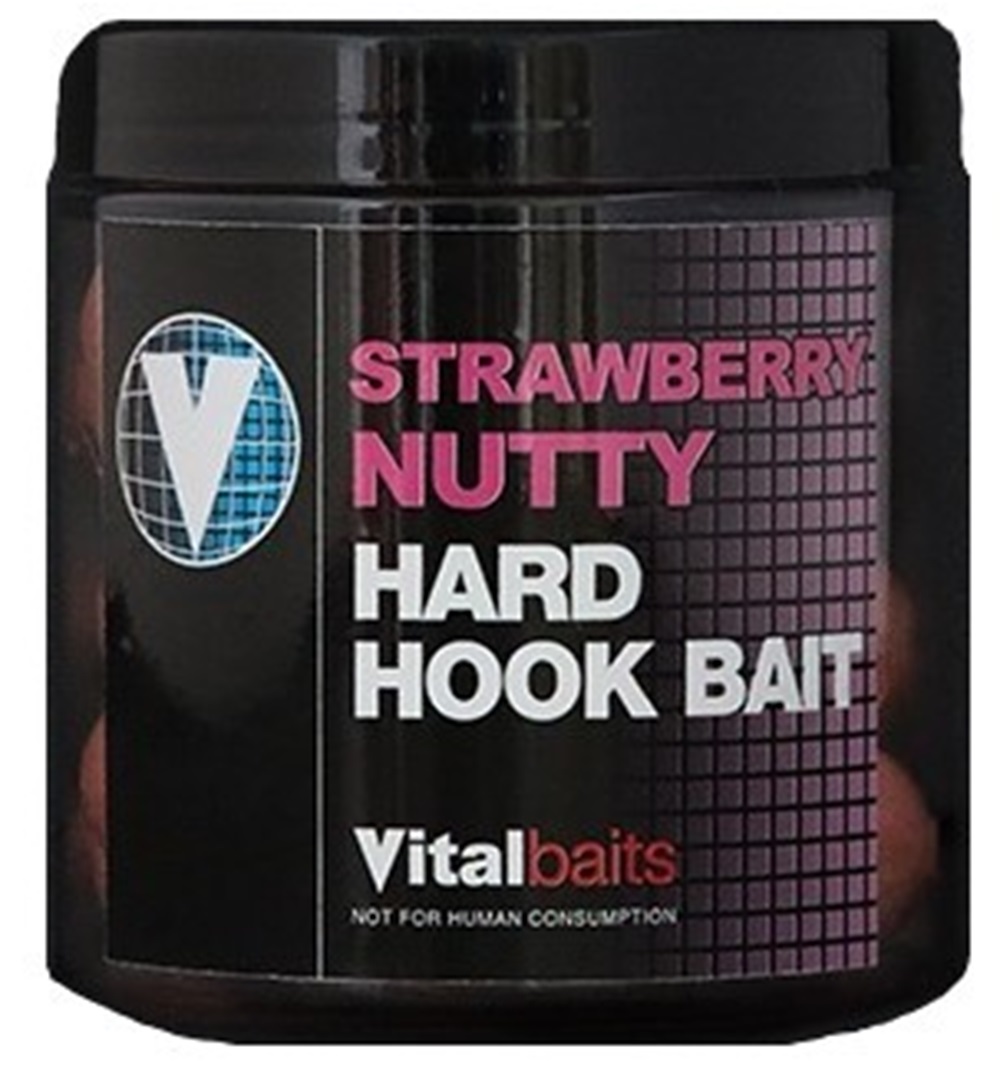 Vitalbaits boilies hard hook baits strawberry nutty 100 g - 24 mm