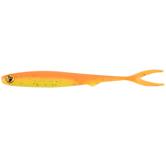 Fox rage gumová nástraha slick finesse super soft uv orange chartreuse - 16 cm