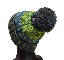 R-SPEKT Čiapka Maxi Pompom Beanie Šedozelený (3)