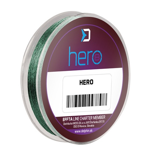 Delphin náväzcová šnúra hero 8 zelená 15 m - 0,16 mm 10,50 kg