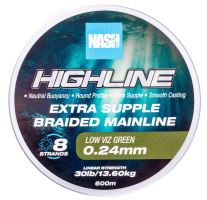 Nash Splietaná šnúra Highline Extra Supple Braid Green 600 m - 0,24 mm 13,6 kg