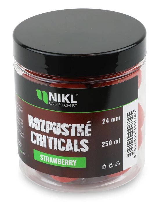 Nikl rozpustné criticals boilie strawberry 250 ml - 24 mm