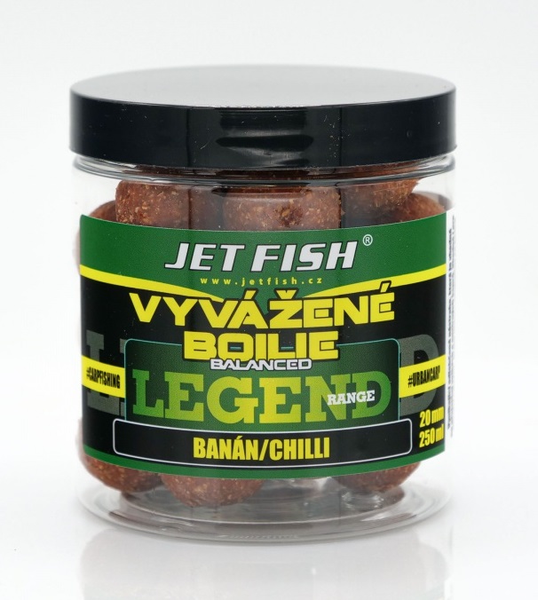 E-shop Jet fish vyvážené boilie legend range banán chilli 250 ml - 20 mm