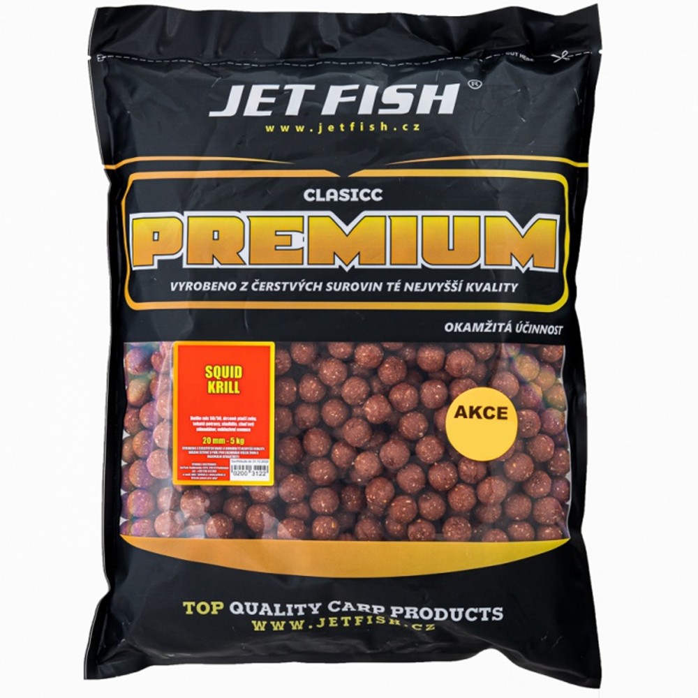 Jet fish boilie premium clasicc 5 kg 20 mm - squid / krill