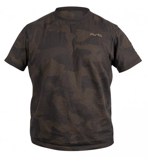 Avid carp tričko distortion camo t-shirt - veľkosť m