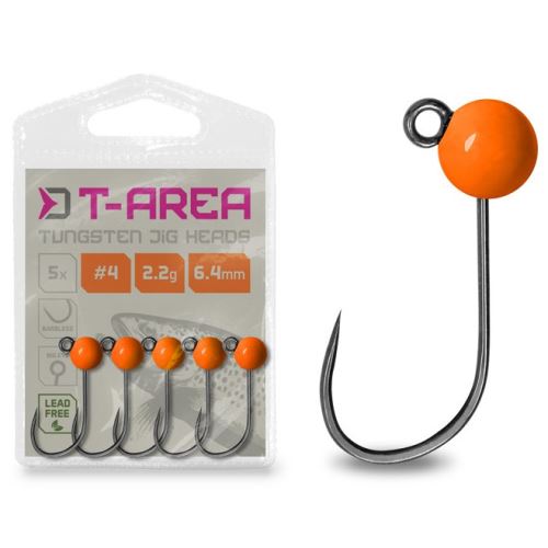 Delphin Jigová Hlavička T-AREA BL Wolframový Jig Fluo Oranžový 5 ks