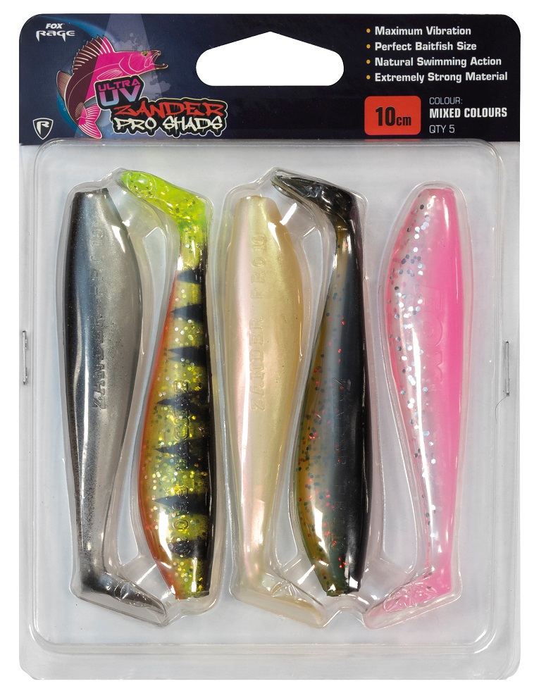 Fox rage gumová nástraha zander pro shad uv mixed colour packs 5 ks-dĺžka 12 cm