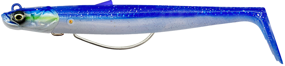 E-shop Savage gear gumová nástraha sandeel v2 wl sinking blue pearl silver 2+1 - 13 cm 33 g