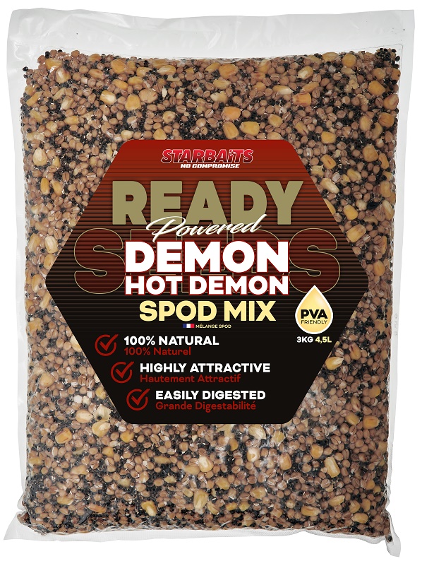 Starbaits zmes partiklu ready seeds hot demon spod mix - 3 kg