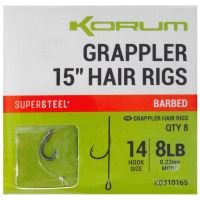 Korum Náväzec Grappler 15” Hair Rigs Barbed 38 cm - Veľkosť Háčika 14 Priemer 0,23 mm Nosnosť 8 lb