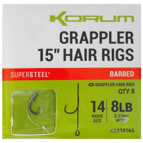 Korum Náväzec Grappler 15” Hair Rigs Barbed 38 cm