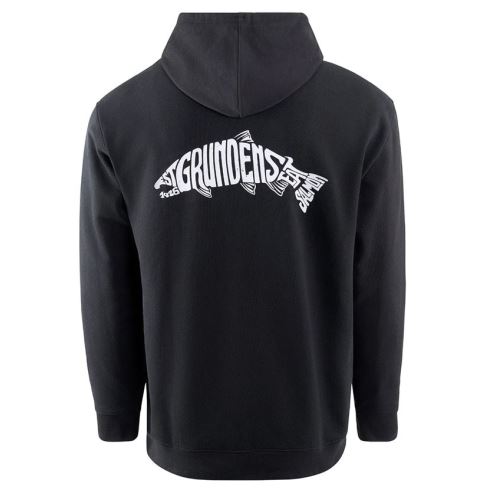 Grundéns Mikina Eat Your Words DWR HD Hoodie Black Salmon Graphic