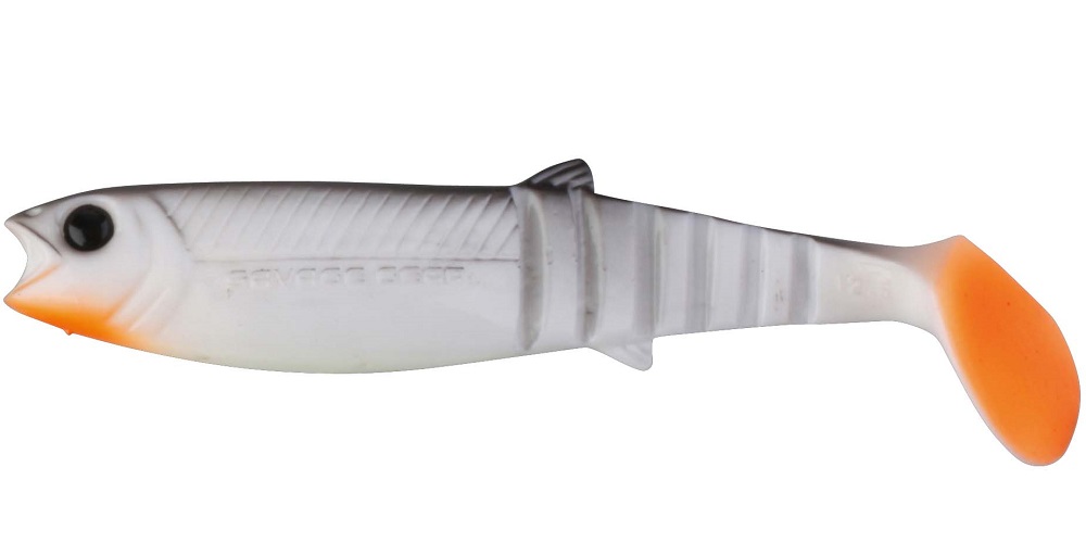 Savage gear gumová nástraha cannibal shad bulk white/black - 10 cm 9 g