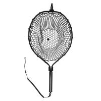 Fencl Muškársky Podberák King L Karbón So Silikónovou Sieťou Magnetický Držiak a Poistné Lanko Plávajúce 49x39 cm (3)