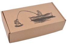 Mercucio Rybársky Darčekový Set Sumec - Pánska Peňaženka a Kožený Opasok Tmavý Hladký (1)