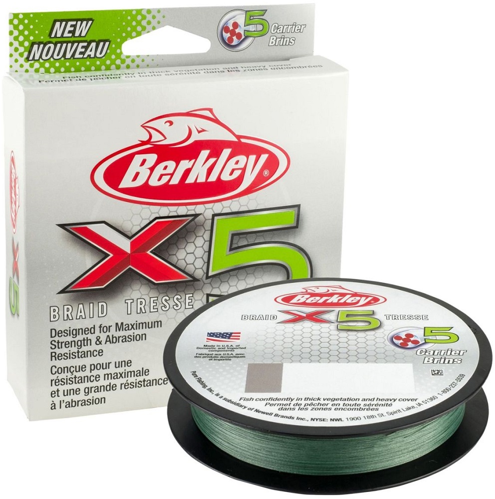 Berkley splietaná šnúra x5 low vis green 150 m-priemer 0,14 mm / nosnosť 14,2 kg