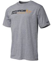 Savage Gear Tričko Signature Logo T Shirt Grey Melange - S