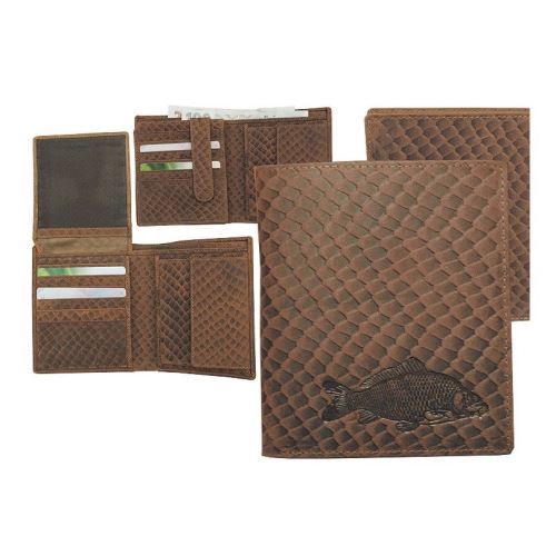 Kožená Rybárská Peňaženka 17 - Kapr Šupiny