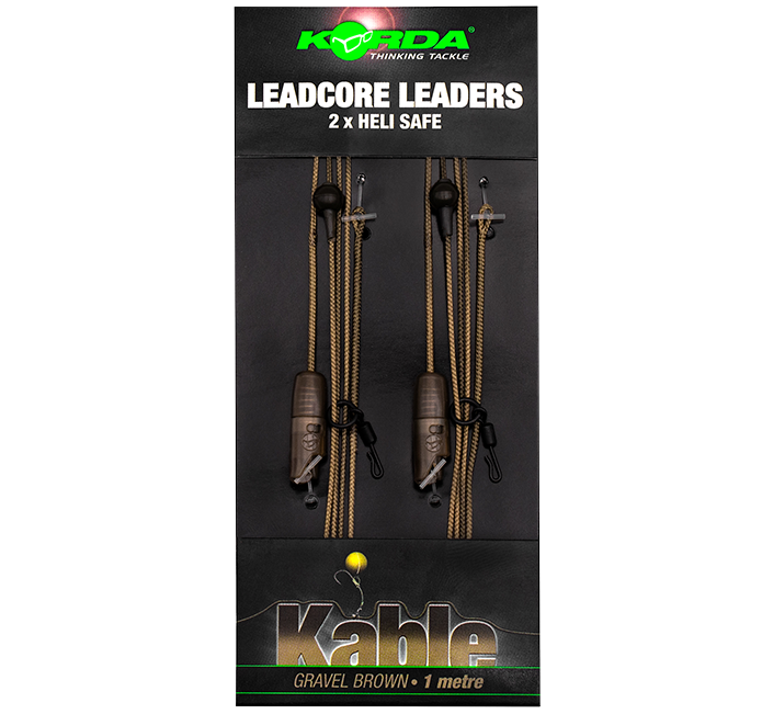 Korda olovená montáž leadcore leader heli safe 1 m 2 ks - gravel