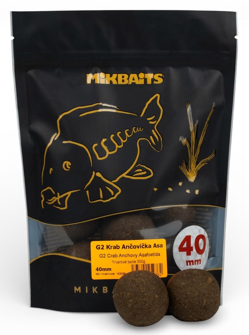 E-shop Mikbaits boilies gangster g2 krab ančovička asa - 300 g 40 mm
