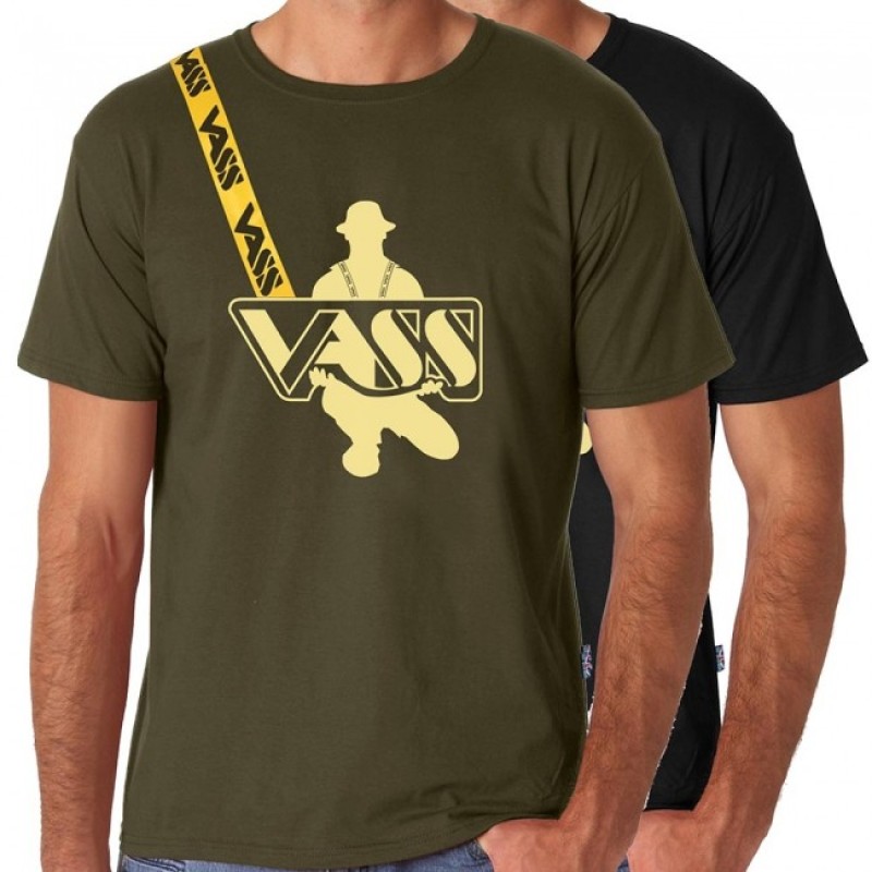 E-shop Vass tričko fisherman printed w/strap t-shirt khaki - m