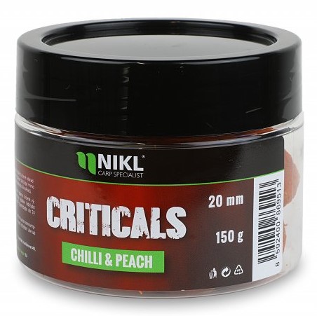 Nikl criticals boilie chilli & peach 150 g - 24 mm