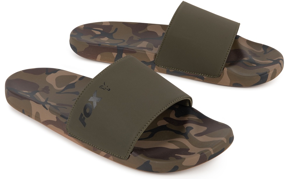 Fox šľapky khaki/camo sliders - 44