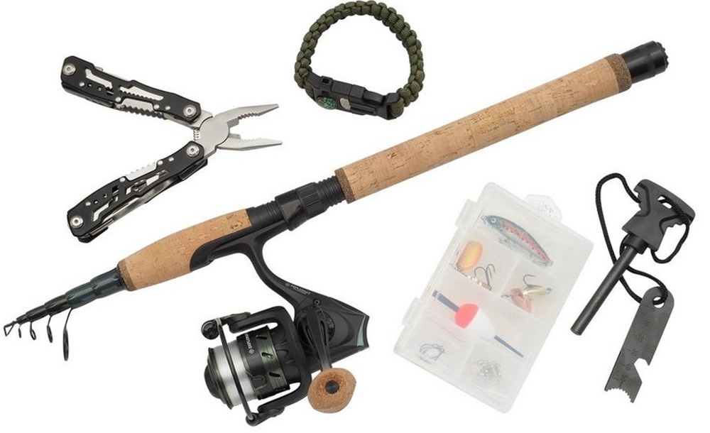 Abu garcia prút set diplomat wilderness te 70 l survival combo 2,13 m 2-10 g 6 dielov