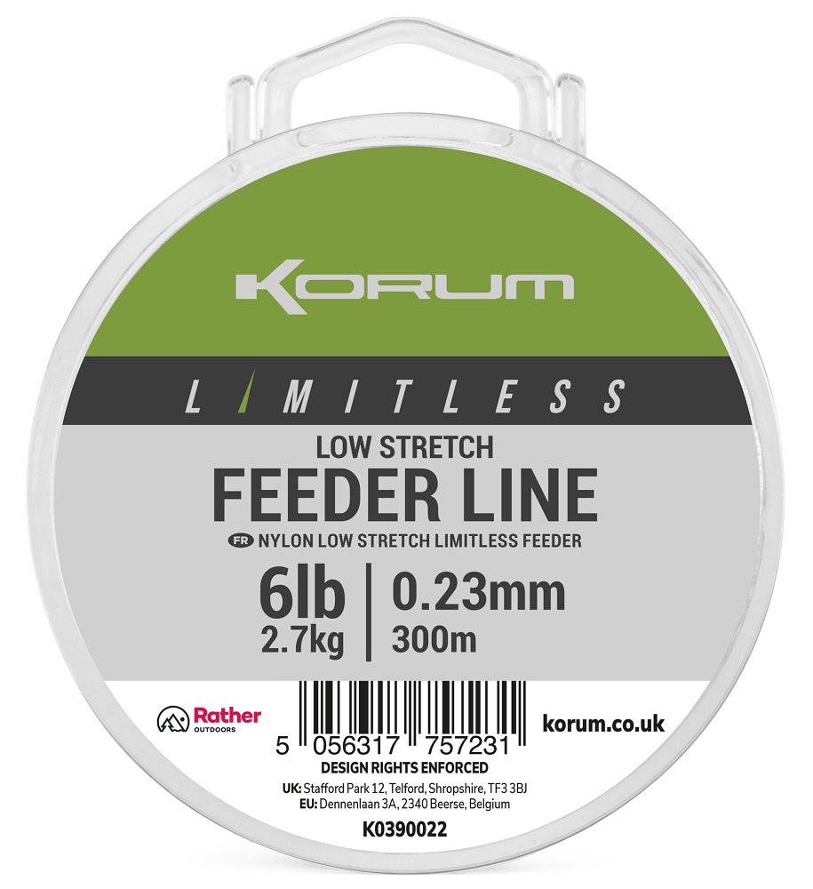 Korum vlasec limitless low stretch feeder line 300 m - 0,23 mm 2,7 kg