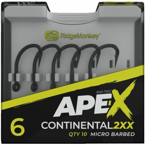 RidgeMonkey Háčik Ape-X Continental 2XX Barbed 10 ks