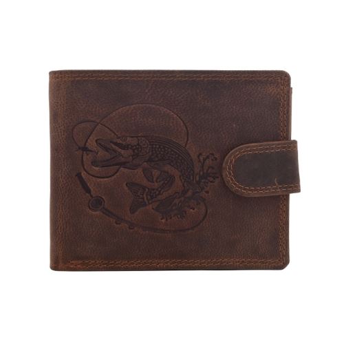 Mercucio Peňaženka Svetlohnedá Embos Vzor 7 Šťuka S Údicou