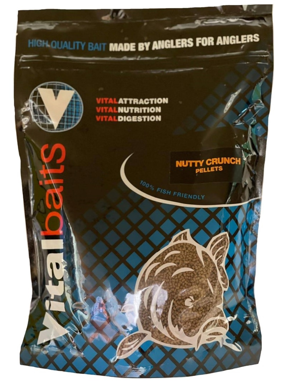 Vitalbaits pelety nutty crunch 1 kg - 4 mm