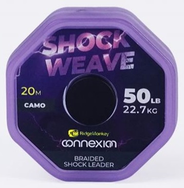 Ridgemonkey šnúra connexion shock weave braided shock leader 20 m 50 lb