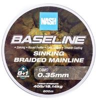 Nash Splietaná Šnúra Baseline Sinking Braid Camo 600 m - 0,35 mm 18,14 kg